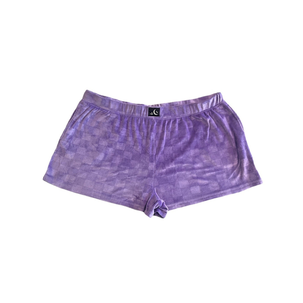 Way To Celebrate Halloween Velour Sweat Shorts Womens Size 2X Purple Soft NWT
